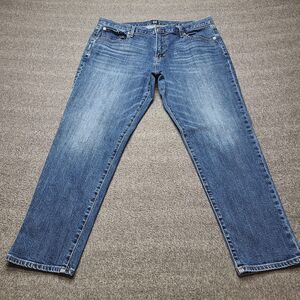 GAP Best Girlfriend Jeans Womens 32 Blue Denim Stretch High Rise Straight Leg